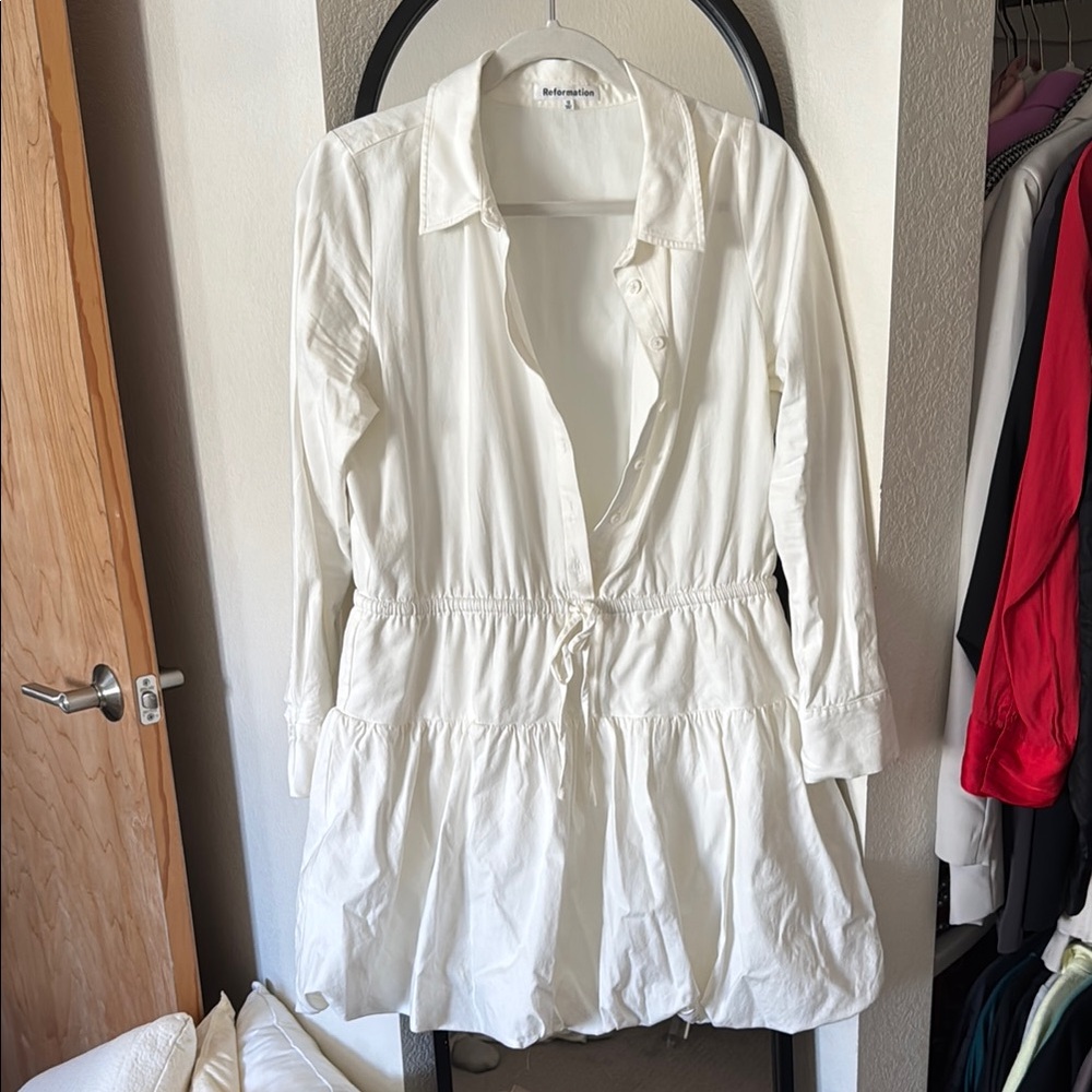 White Button-Up Dress